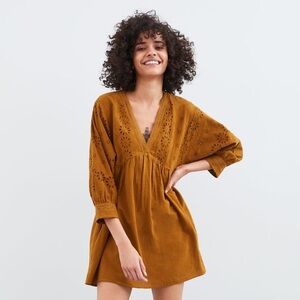 Zara Babydoll Romper Dress in Burnt Orange